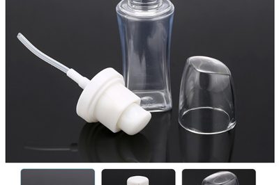 40ml transparent square lotion pump head cosmetic bottle (1)