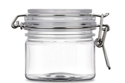 PET material clear plastic bail jar with buckle lid (6)