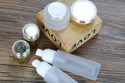 Portable cosmetic travel set split glass jar (5)