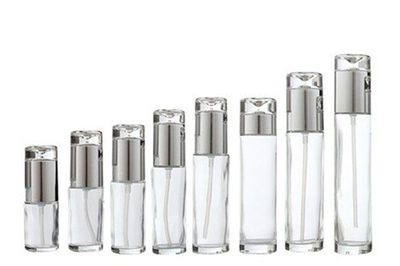 Silver cover transparent lotion bottle vacuum essence liquid foundation sub-packing glass empty bottle custom cosmetic bottle wholesale (1)