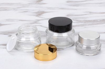 Transparent brown glass cream bottle (3)