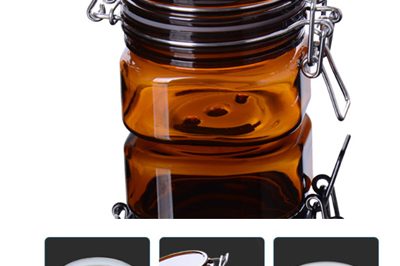 Transparent brown plastic PET square storage mask mud sealed jar (4)
