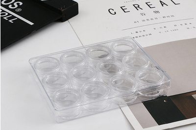 Transparent rounded cream cosmetics split trial round jar (3)