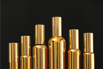 Electroplating golden glass lotion spray bottle (3)