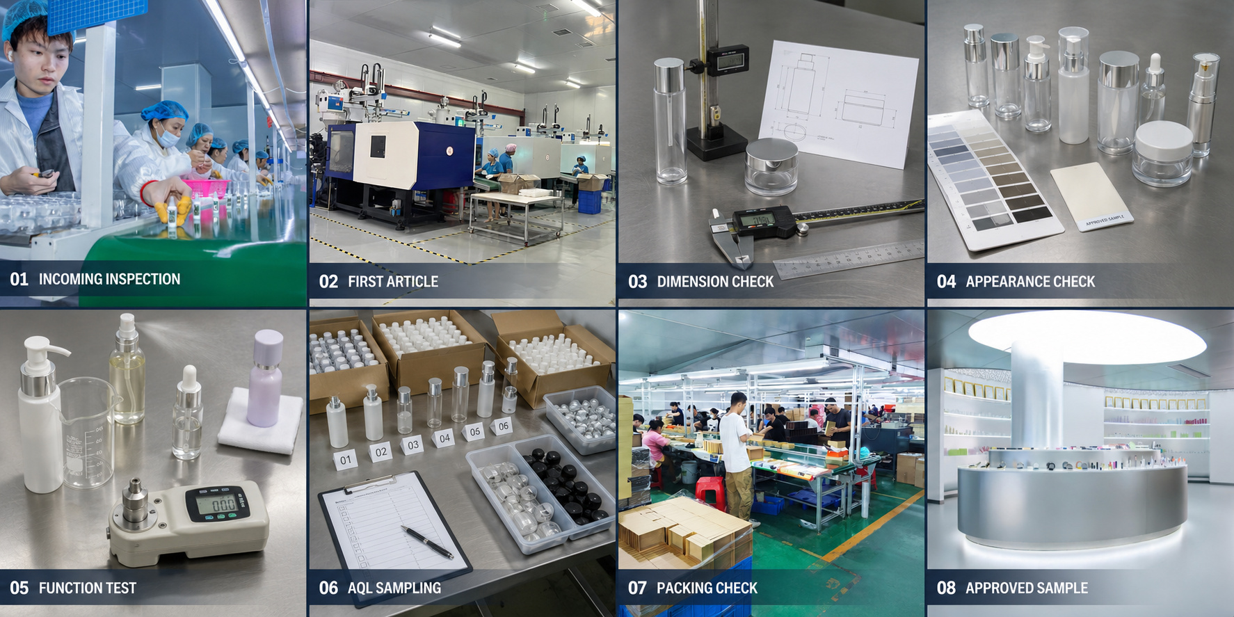 Cosmetic packaging quality control process